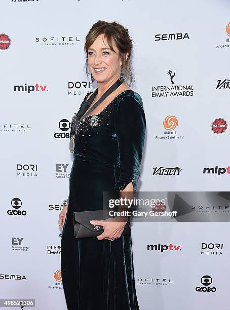 Nominee for Best Performance By An Actress for Qevitne Anneke von der Lippe attends the 43rd International Emmy Awards on November 23, 2015 in New...