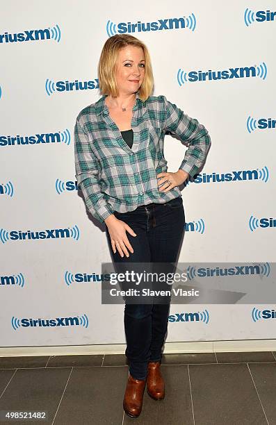 Melissa Joan Hart visits SiriusXM Studios on November 23, 2015 in New York City.