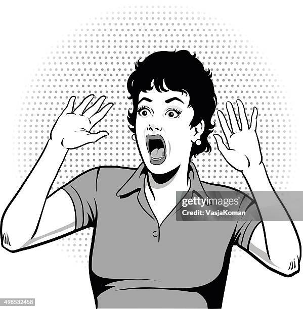ilustraciones, imágenes clip art, dibujos animados e iconos de stock de mujer pateando hysterically-blanco y negro - locura