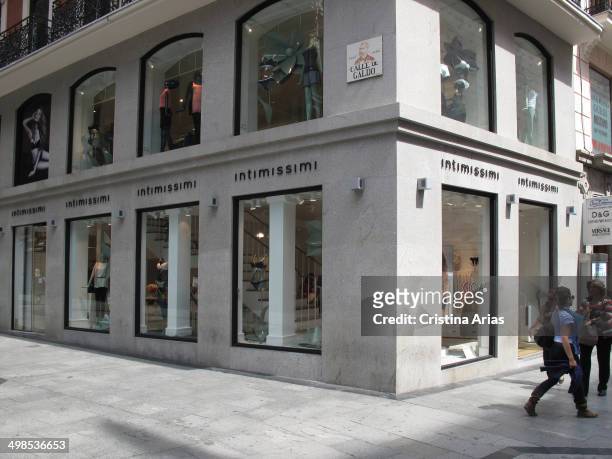 The fashion chain shop intimate Intimissimi in the calle Preciados in Madrid, this chain of Italian origin belongs to Calzedonia group and that of...