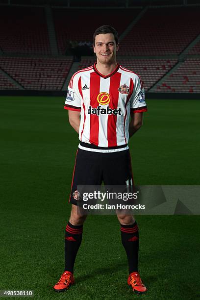 Adam Johnson pictured during the Sunderland Team photo shoot at the Stadium of Light on November 05, 2015 in Sunderland, England.