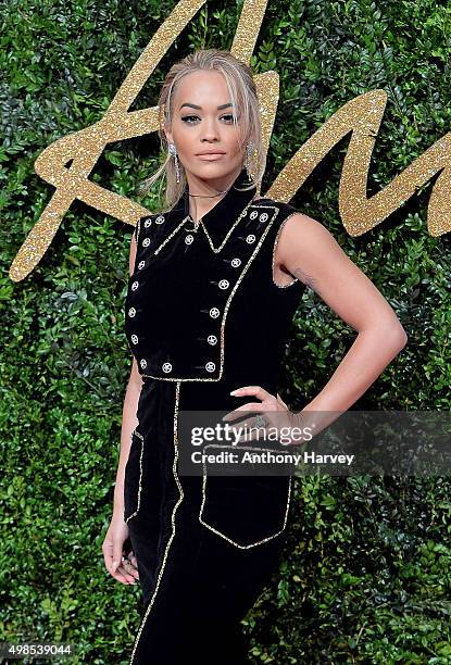 Rita Ora attends the British Fashion Awards 2015 at London Coliseum on November 23, 2015 in London, England.