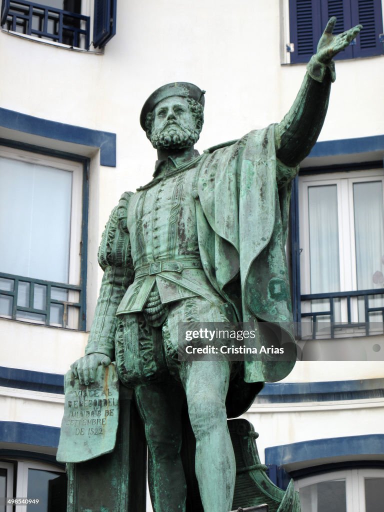 Statue Of Juan Sebastian Elcano In Getaria