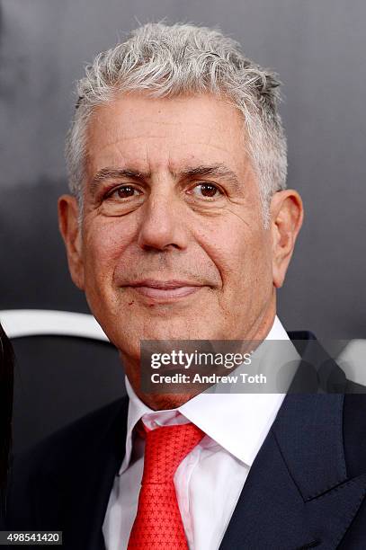 Anthony Bourdain attends "The Big Short" New York premiere at Ziegfeld Theater on November 23, 2015 in New York City.