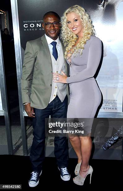 Actor Tommy Davidson and wife Amanda Davidson attend screening of Columbia Pictures' 'Concussion' at the Regency Village Theatre on November 23, 2015...