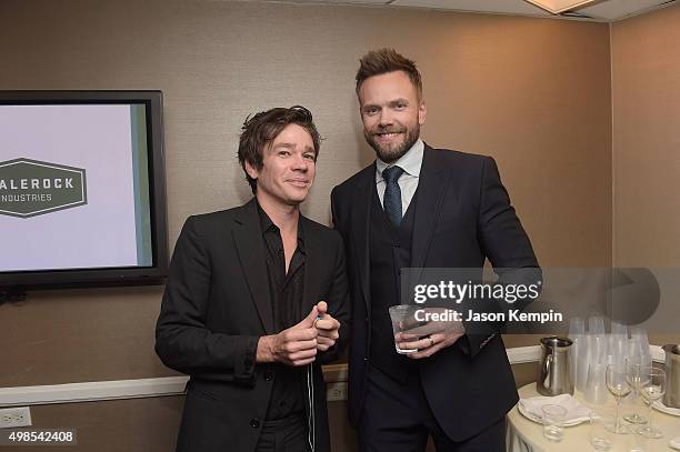 Nate Ruess of the band FUN and comedian Joel McHale attend Saban Community Clinic's 39th Annual Dinner Gala at The Beverly Hilton Hotel on November...