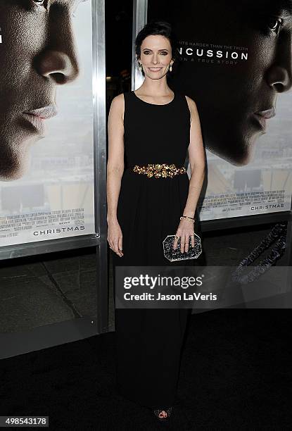 Actress Bitsie Tulloch attends a screening of "Concussion" at Regency Village Theatre on November 23, 2015 in Westwood, California.