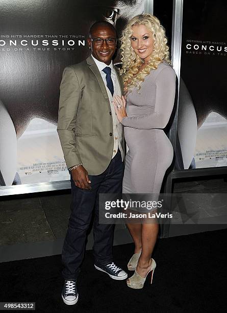 Actor Tommy Davidson and wife Amanda Davidson attend a screening of "Concussion" at Regency Village Theatre on November 23, 2015 in Westwood,...