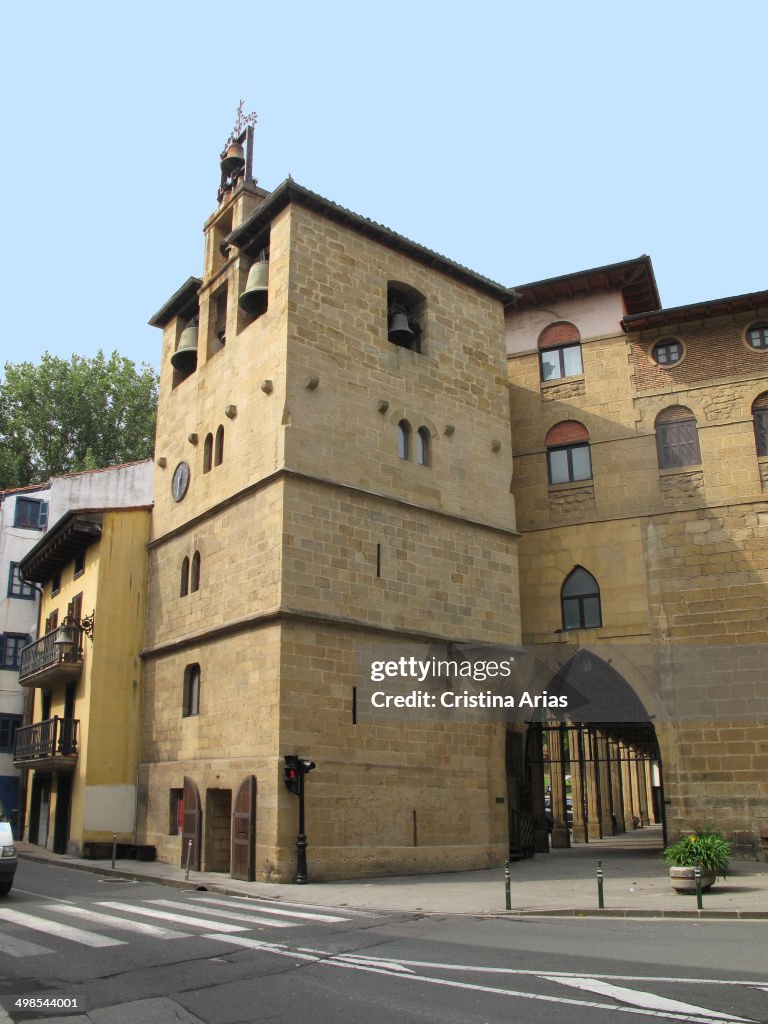 Tower And Cchurch Of Santa Maria La Real In Zarautz