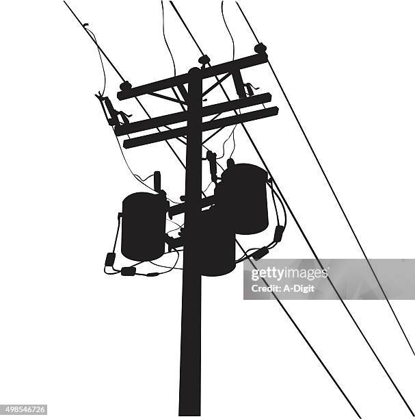 power lines - telephone line stock illustrations