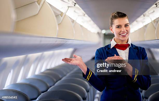 flight attendant - steward stockfoto's en -beelden