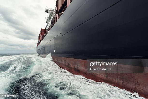 container ship at sea - huge boat stock pictures, royalty-free photos & images