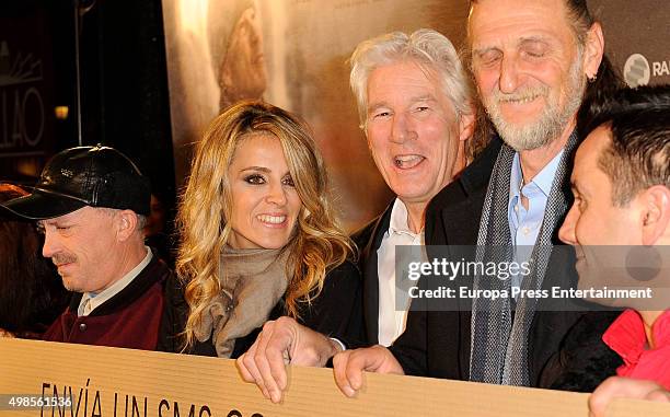 Richard Gere and his Spanish girlfriend Alejandra Silva attend 'Invisibles ' charity premiere at Callao cinema on November 23, 2015 in Madrid, Spain.