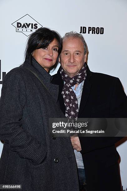 Patrick Braoude and his wife Guila attend The "Un + Une" Paris Premiere At Cinema UGC Normandie on November 23, 2015 in Paris, France.