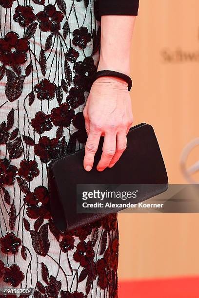 Anja Kling, clutch detail, attends the Bambi Awards 2015 at Stage Theater on November 12, 2015 in Berlin, Germany.
