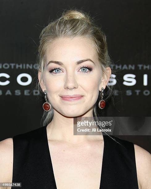 Sara Lindsey attends the screening of Columbia Pictures' 'Concussion' on November 23, 2015 in Westwood, California.