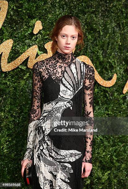 Natalie Westling attends the British Fashion Awards 2015 at London Coliseum on November 23, 2015 in London, England.