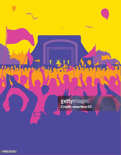 rock festival/concert - pop musician stock illustrations