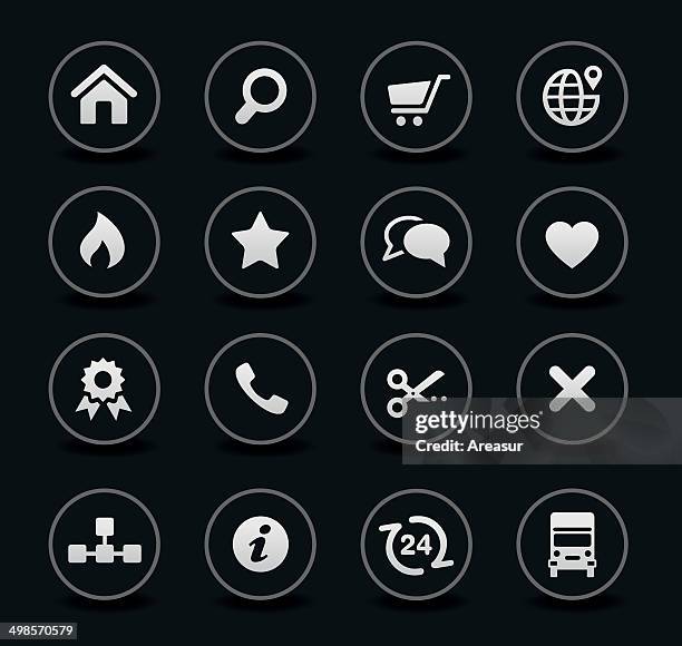 online store icons | black series - buy online pick up in store stock illustrations