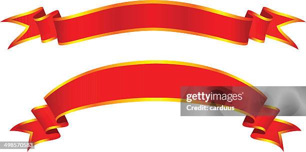red banners - scroll pattern stock illustrations