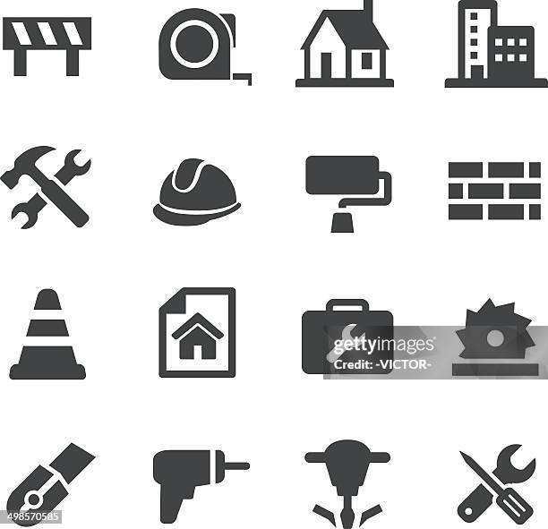 ilustraciones, imágenes clip art, dibujos animados e iconos de stock de iconos de construcción de acme serie - caja de herramientas