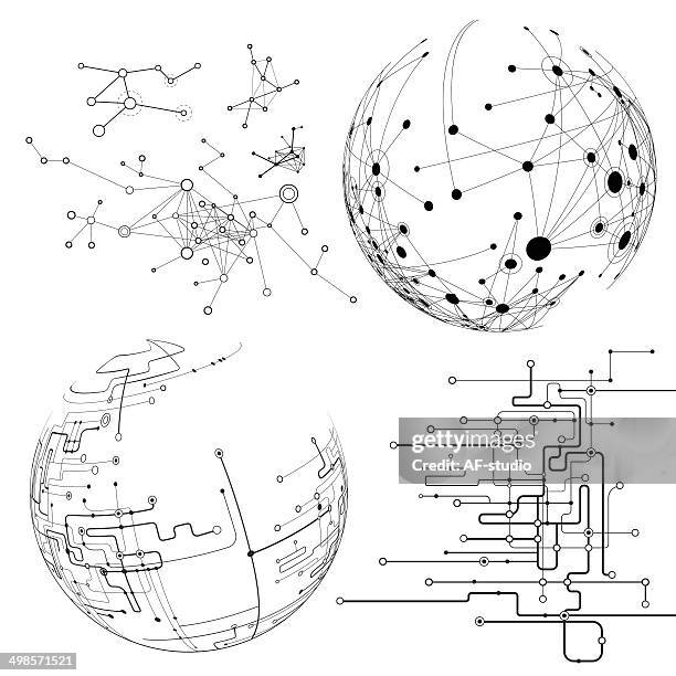 nodes - design elements - science vector stock illustrations