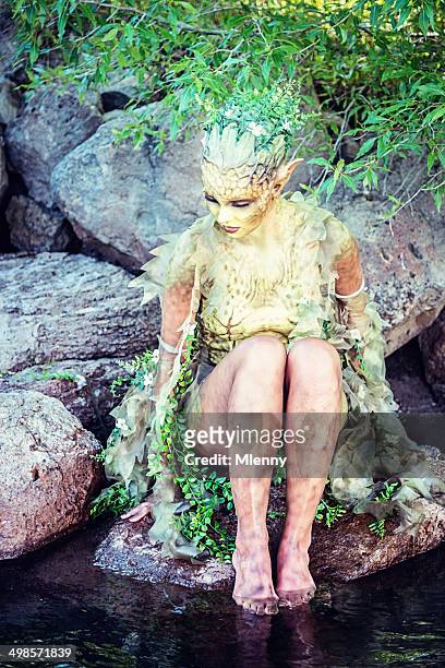 fairy water nymph sitting at the pond - schonbrunn palace vienna stock pictures, royalty-free photos & images