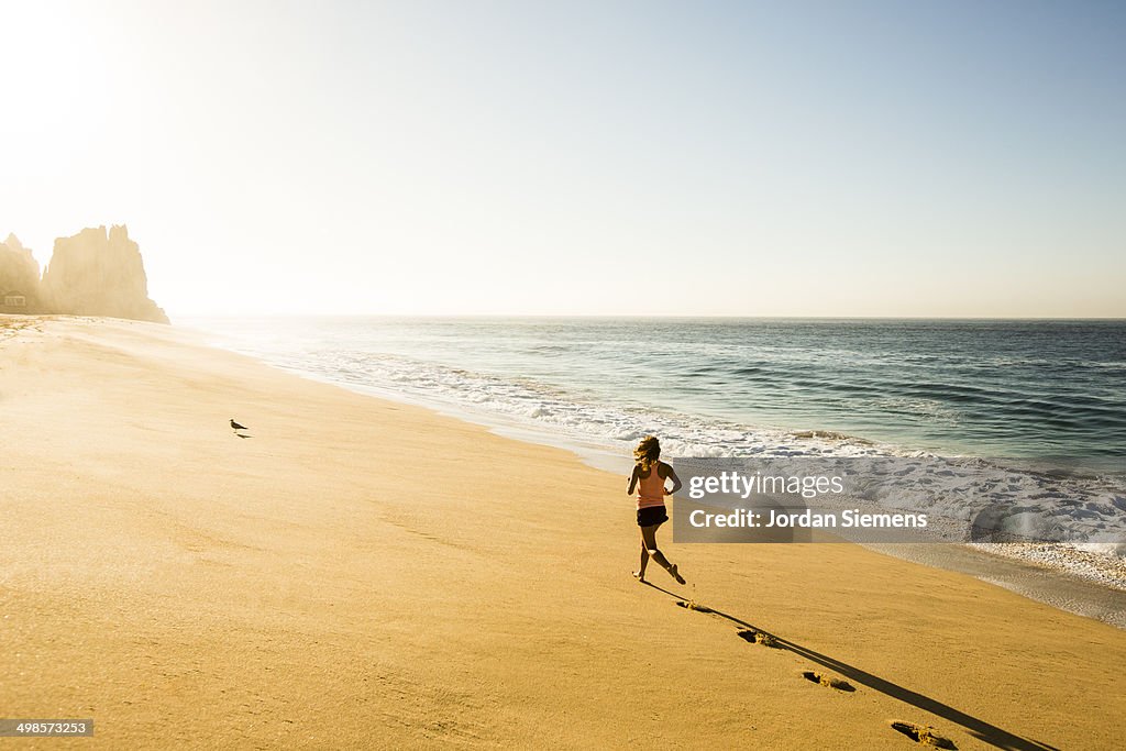 Female running in Mexico.