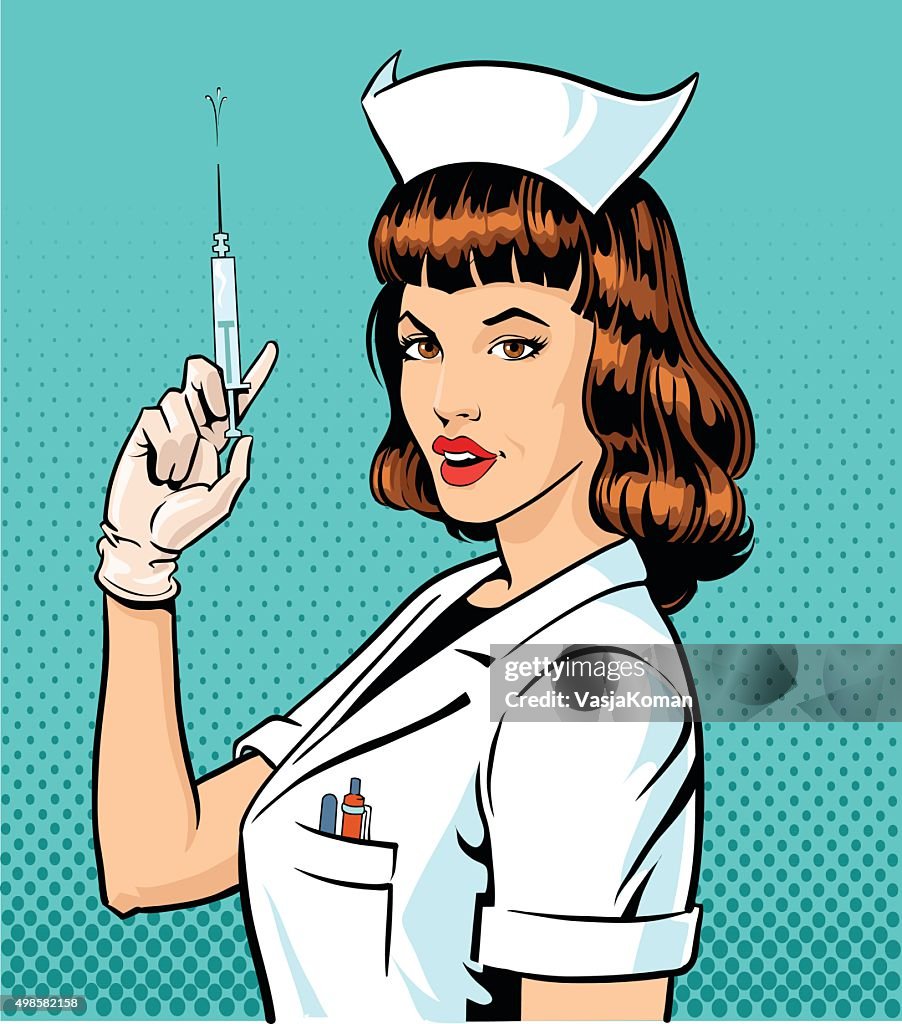 Beautiful Nurse Preparing The Injection High-Res Vector Graphic - Getty  Images