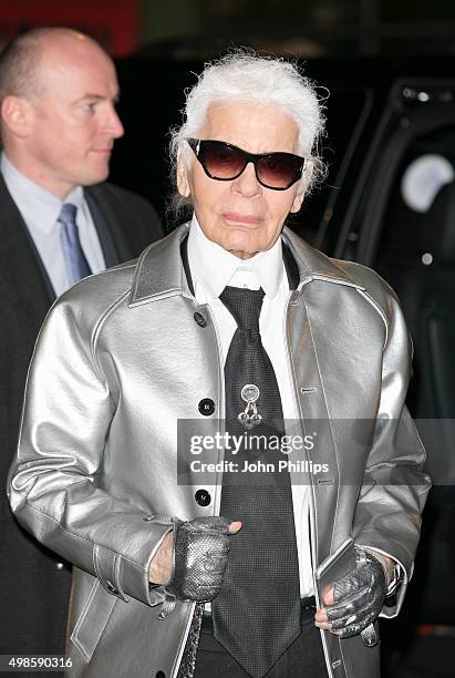 Karl Lagerfeld attends the British Fashion Awards 2015 at London Coliseum on November 23, 2015 in London, England.