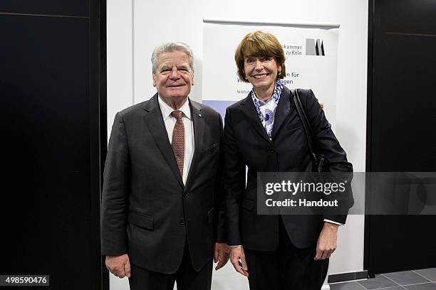 In this handout provided by the German Government Press Office , German President Joachim Gauck meets Mayor of Cologne Henriette Reker for talks on...