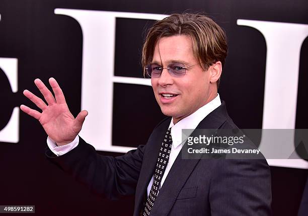 Brad Pitt attends "The Big Short" New York Premiere at Ziegfeld Theater on November 23, 2015 in New York City.