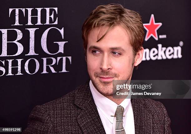 Ryan Gosling attends "The Big Short" New York Premiere at Ziegfeld Theater on November 23, 2015 in New York City.