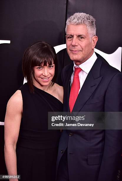 Anthony Bourdain and guest attend "The Big Short" New York Premiere at Ziegfeld Theater on November 23, 2015 in New York City.