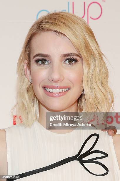 Actress Emma Roberts attends "Donate A Photo" holiday kick-off event at The Ritz-Carlton Hotel on November 24, 2015 in New York City.