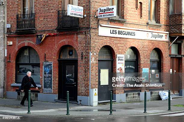 Bar run by Brahim and Salah Abdeslam is seen on November 22, 2015 in Brussels, Belgium. Brussels remains on highest alert.