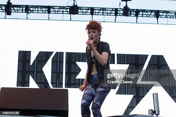 Canadian singer Kiesza performs during first day of Corona Festival at Autódromo Hermanos Rodríguez on November 21, 2015 in Mexico City, Mexico.