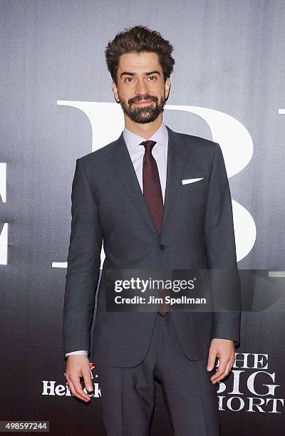 Actor Hamish Linklater attends the "The Big Short" New York premiere at Ziegfeld Theater on November 23, 2015 in New York City.