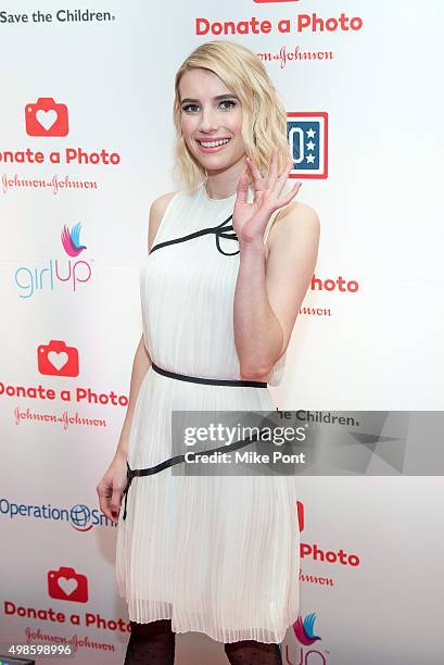 Actress Emma Roberts attends the "Donate A Photo" holiday kick -off at The Ritz-Carlton New York, Central Park on November 24, 2015 in New York City.