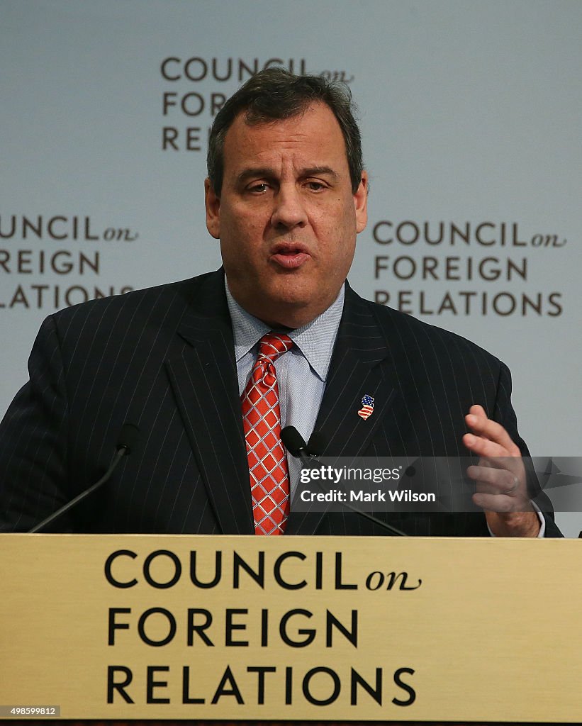 GOP Presidential Candidate Chris Christie Speaks At The Council On Foreign Relations