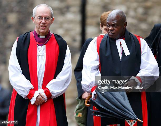 The Most Reverend Justin Welby, Archbishop of Canterbury and The Most Reverend Dr John Sentamu, Archbishop of York attend the Inauguration of the...
