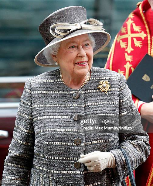 Queen Elizabeth II attends a service to mark the Inauguration of the Tenth General Synod of the Church of England at Westminster Abbey on November...