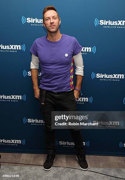 Chris Martin of Coldplay visits at SiriusXM Studios on November 24, 2015 in New York City.