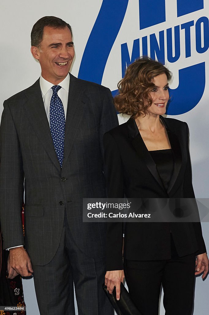 Spanish Royals Attend '20 Minutos' Newspaper 15th Anniversary