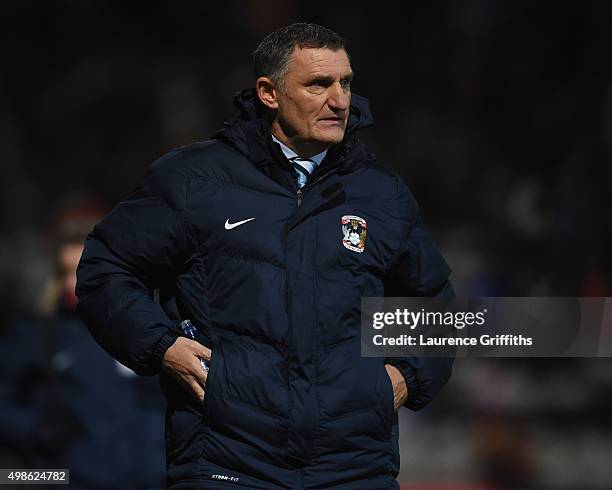 Tony Mowbray of Coventry City looks on during the Sky Bet League One match between Bradford City and Coventry City at Coral Windows Stadium on...