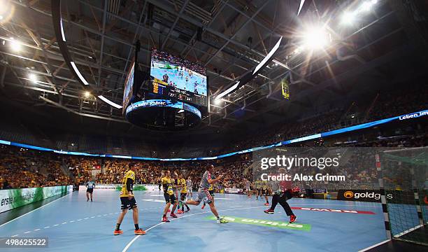 General view during the DKB HBL Bundesliga match between Rhein-Neckar Loewen and Fuechse Berlin at SAP Arena on November 24, 2015 in Mannheim,...