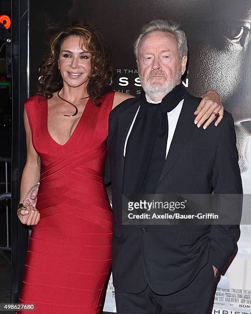 Director Ridley Scott and Giannina Facio arrive at the AFI FEST 2015 Presented By Audi Centerpiece Gala Premiere of Columbia Pictures' 'Concussion'...
