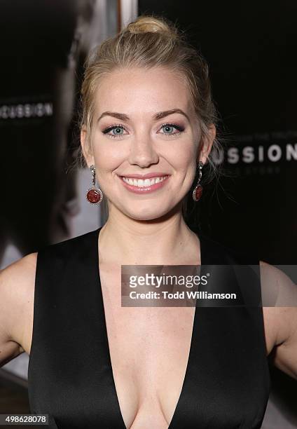 Sara Lindsey attends a screening Of Columbia Pictures' "Concussion" at Regency Village Theatre on November 23, 2015 in Westwood, California.