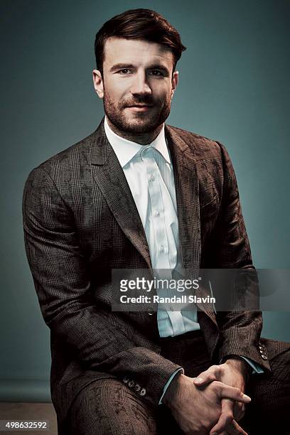 American country music singer and songwriter Sam Hunt poses for a portrait at the 2015 American Music Awards on November 22, 2015 in Los Angeles,...