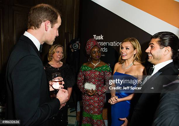 Prince William, Duke of Cambridge; Debra Meaden; Mary Molokwu; Katherine Jenkins; Andrew Levitas attend the annual Tusk Trust Conservation awards at...